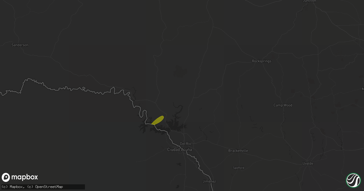 Hail map in Del Rio, TX on May 4, 2023