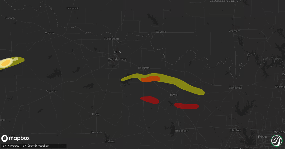 Hail map in Henrietta, TX on May 4, 2023