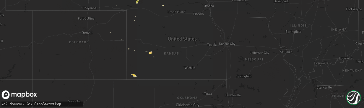 Hail map in Kansas on May 4, 2023