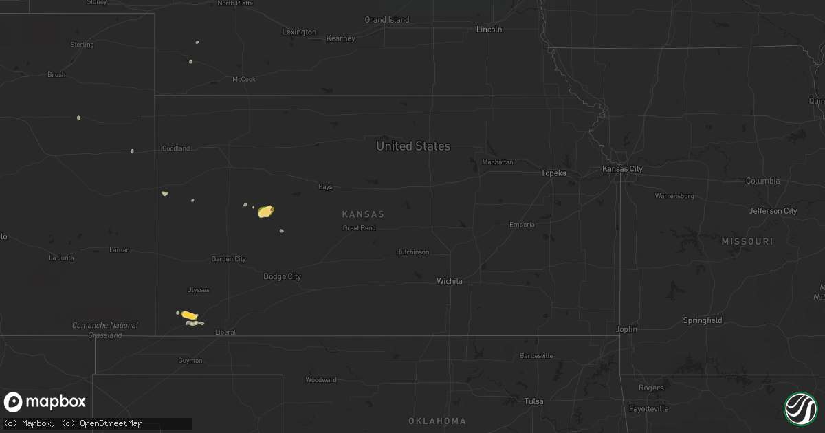Hail map in Kansas on May 4, 2023