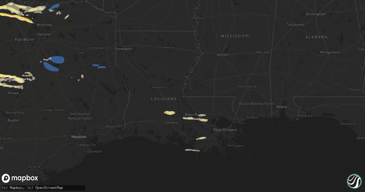 Hail map in Louisiana on May 4, 2023