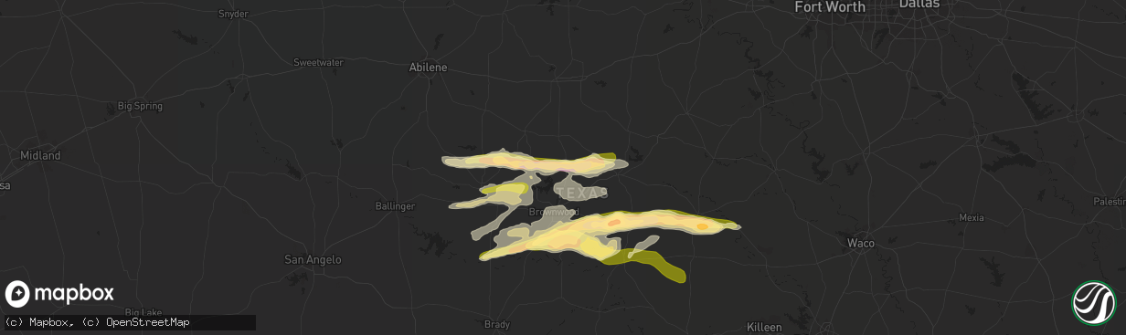 Hail map in May, TX on May 4, 2023