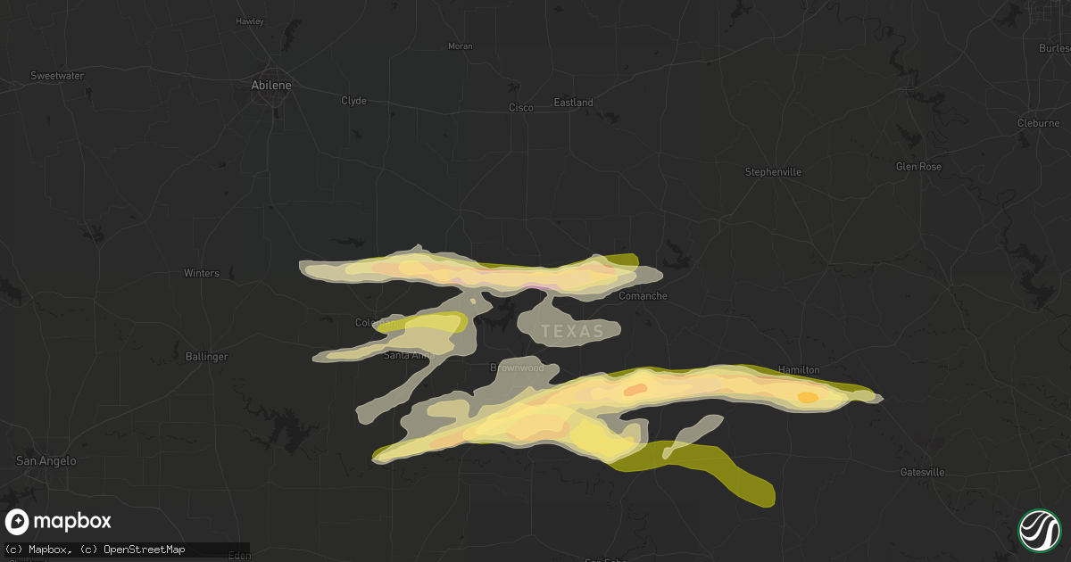 Hail map in May, TX on May 4, 2023