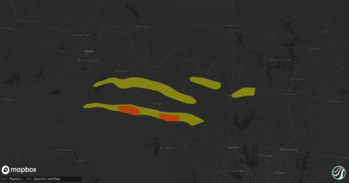Hail map in Montague, TX on May 4, 2023