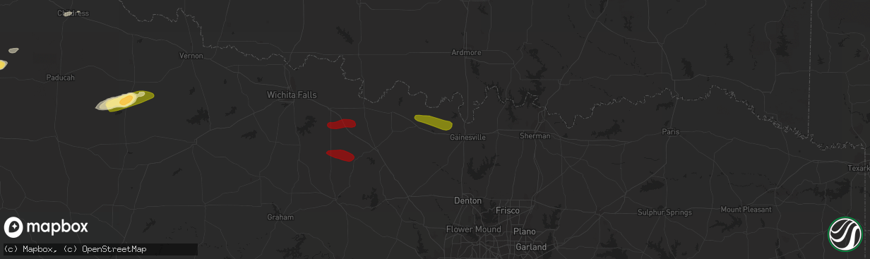 Hail map in Muenster, TX on May 4, 2023