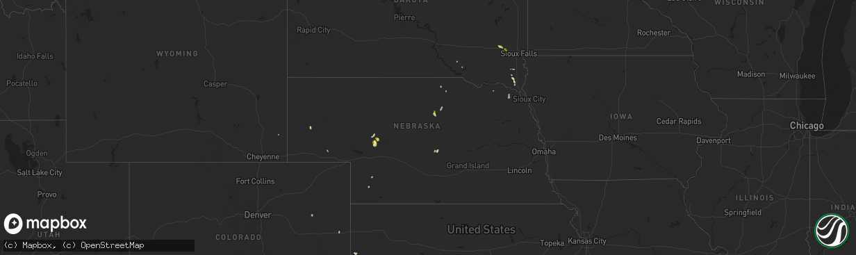 Hail map in Nebraska on May 4, 2023