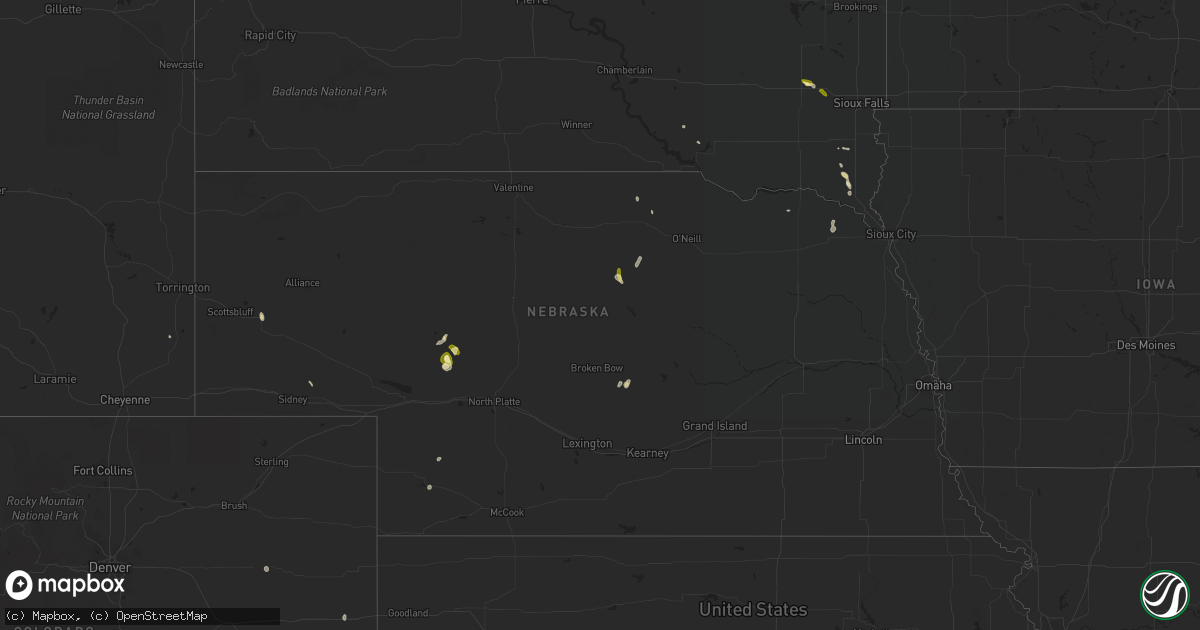 Hail map in Nebraska on May 4, 2023