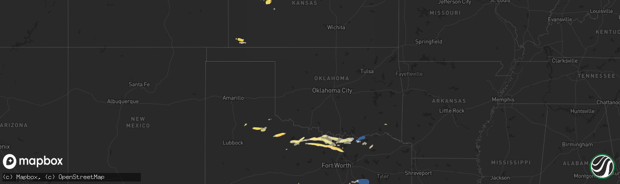 Hail map in Oklahoma on May 4, 2023