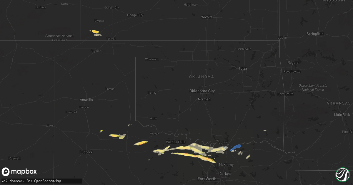 Hail map in Oklahoma on May 4, 2023