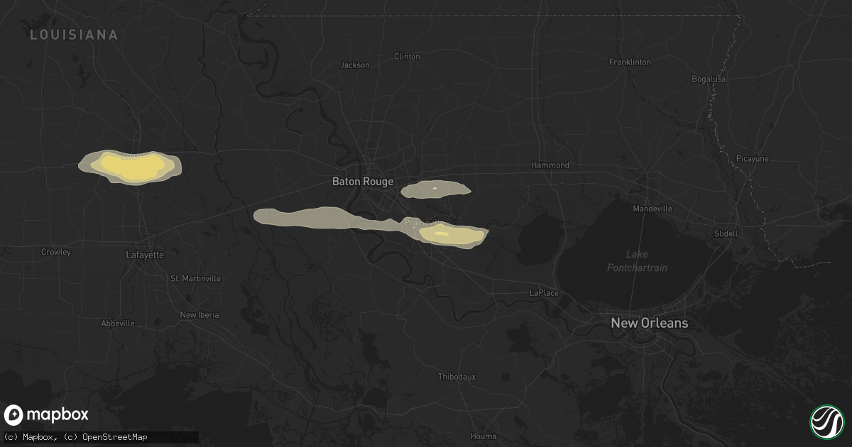 Hail map in Prairieville, LA on May 4, 2023