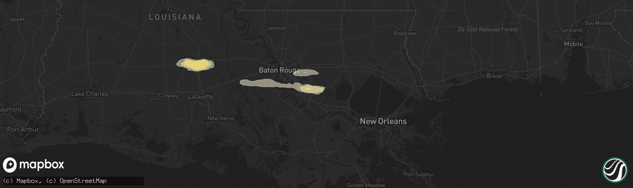 Hail map in Saint Amant, LA on May 4, 2023