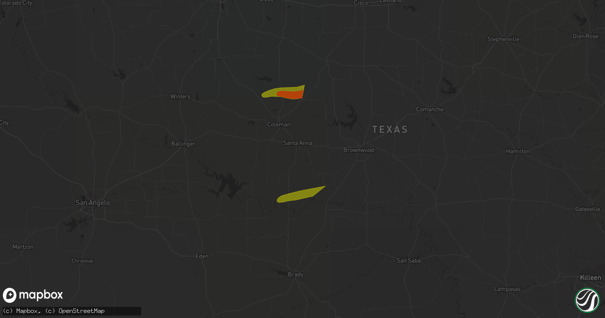 Hail map in Santa Anna, TX on May 4, 2023