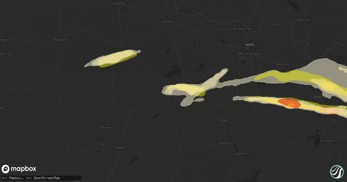 Hail map in Seymour, TX on May 4, 2023
