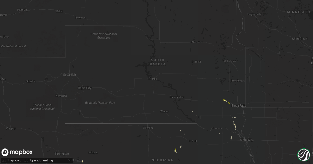 Hail map in South Dakota on May 4, 2023