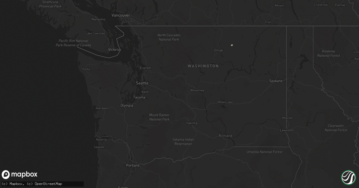 Hail map in Washington on May 4, 2023
