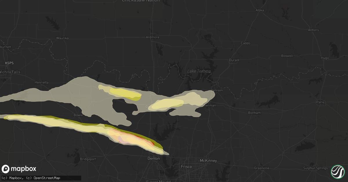 Hail map in Whitesboro, TX on May 4, 2023