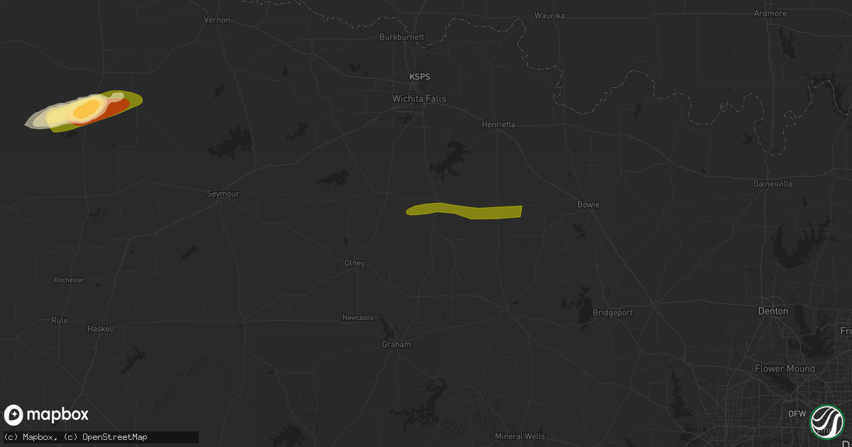Hail map in Windthorst, TX on May 4, 2023