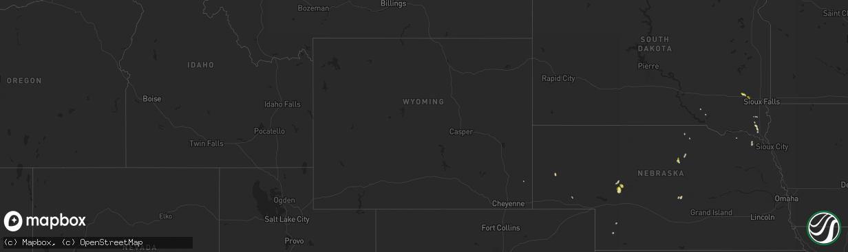 Hail map in Wyoming on May 4, 2023