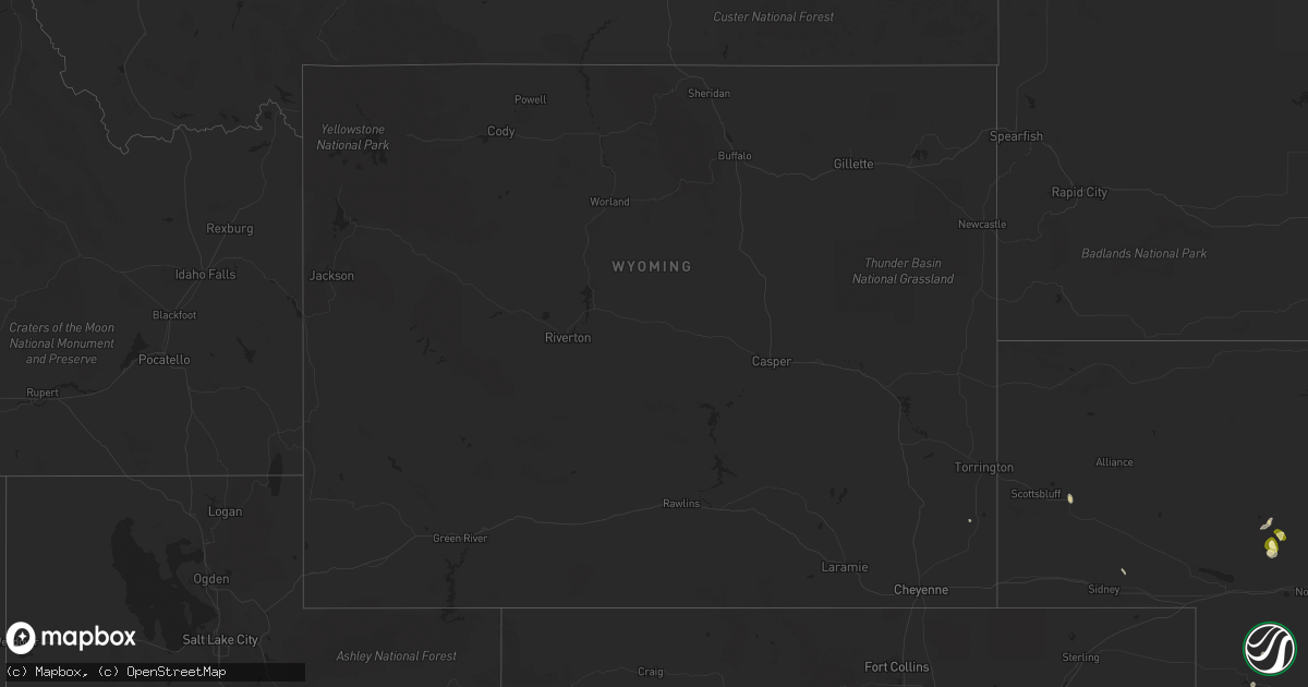 Hail map in Wyoming on May 4, 2023