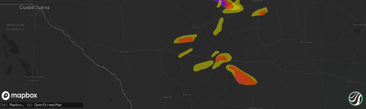 Hail map in Balmorhea, TX on May 4, 2024