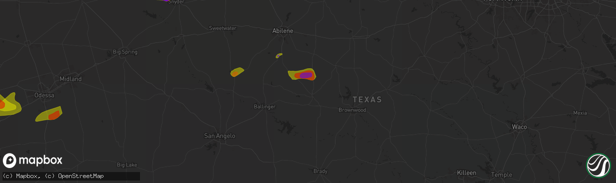 Hail map in Coleman, TX on May 4, 2024