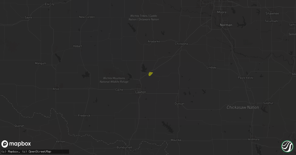 Hail map in Elgin, OK on May 4, 2024