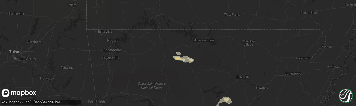 Hail map in Everton, AR on May 4, 2024