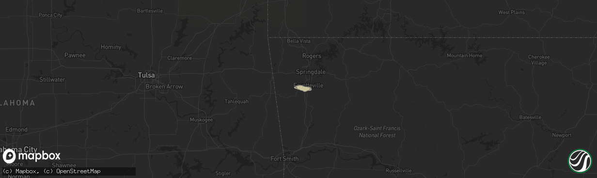 Hail map in Farmington, AR on May 4, 2024