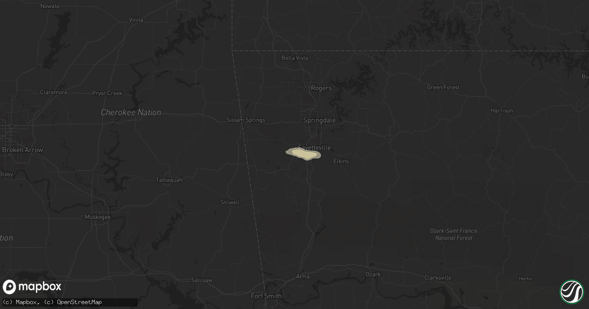 Hail map in Farmington, AR on May 4, 2024