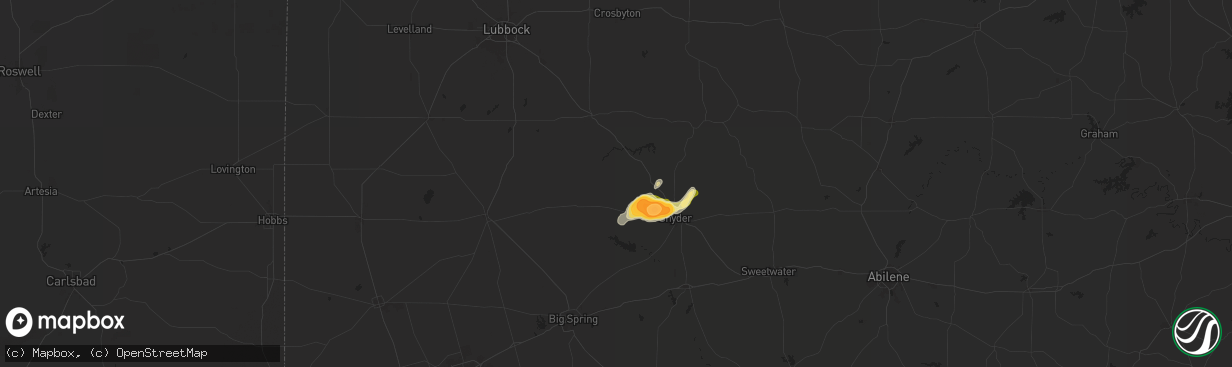 Hail map in Fluvanna, TX on May 4, 2024