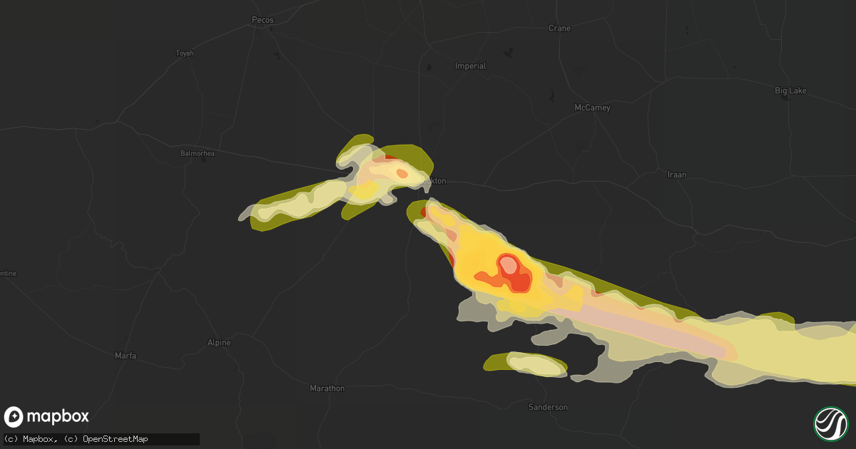 Hail map in Fort Stockton, TX on May 4, 2024