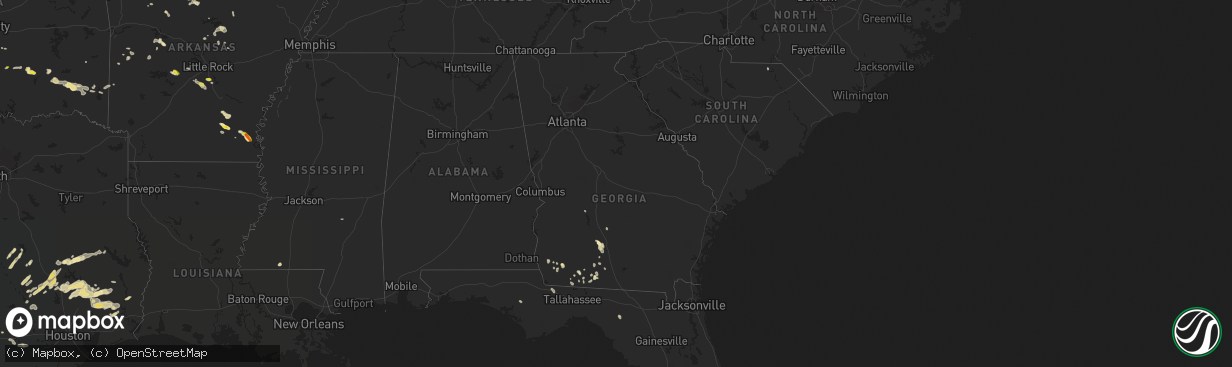 Hail map in Georgia on May 4, 2024