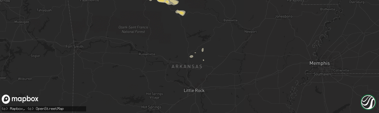 Hail map in Greenbrier, AR on May 4, 2024