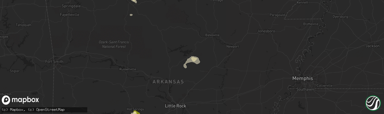 Hail map in Heber Springs, AR on May 4, 2024
