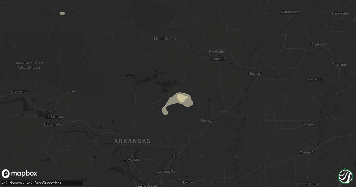 Hail map in Heber Springs, AR on May 4, 2024