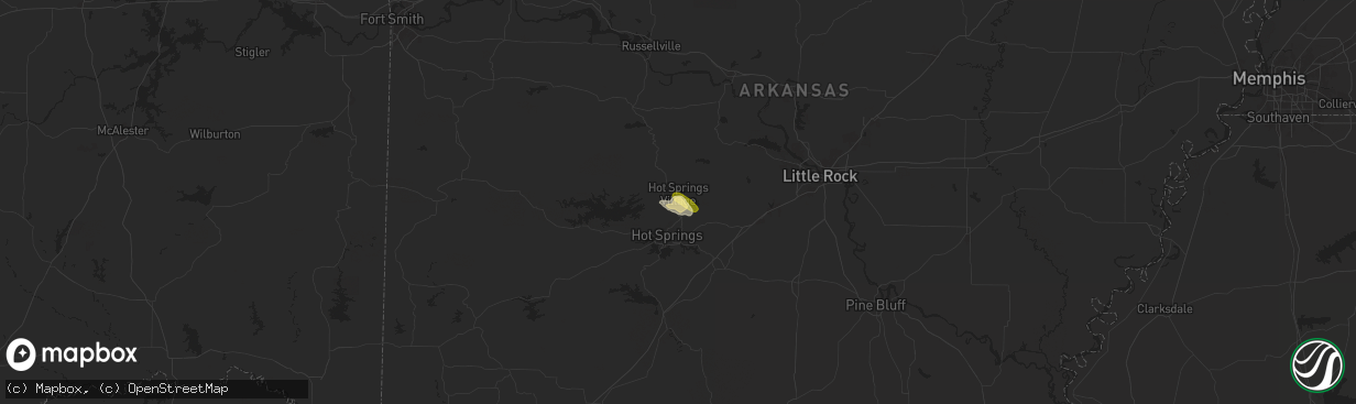 Hail map in Hot Springs Village, AR on May 4, 2024