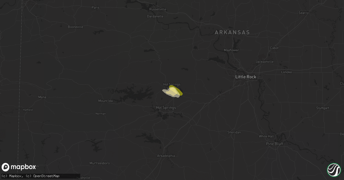 Hail map in Hot Springs Village, AR on May 4, 2024