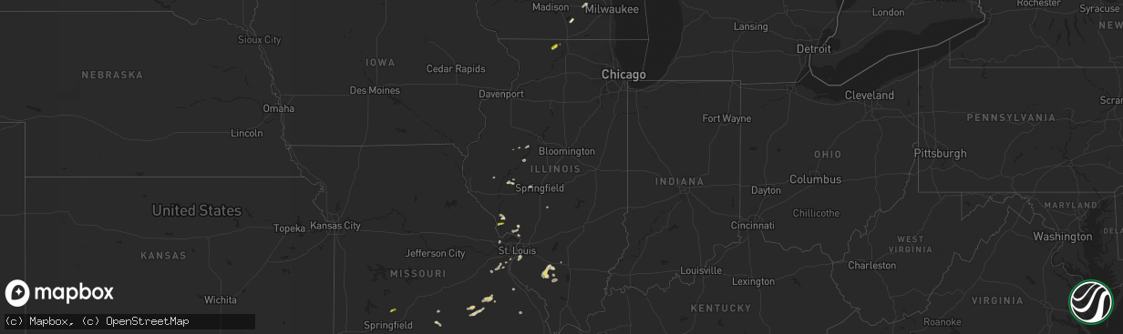 Hail map in Illinois on May 4, 2024