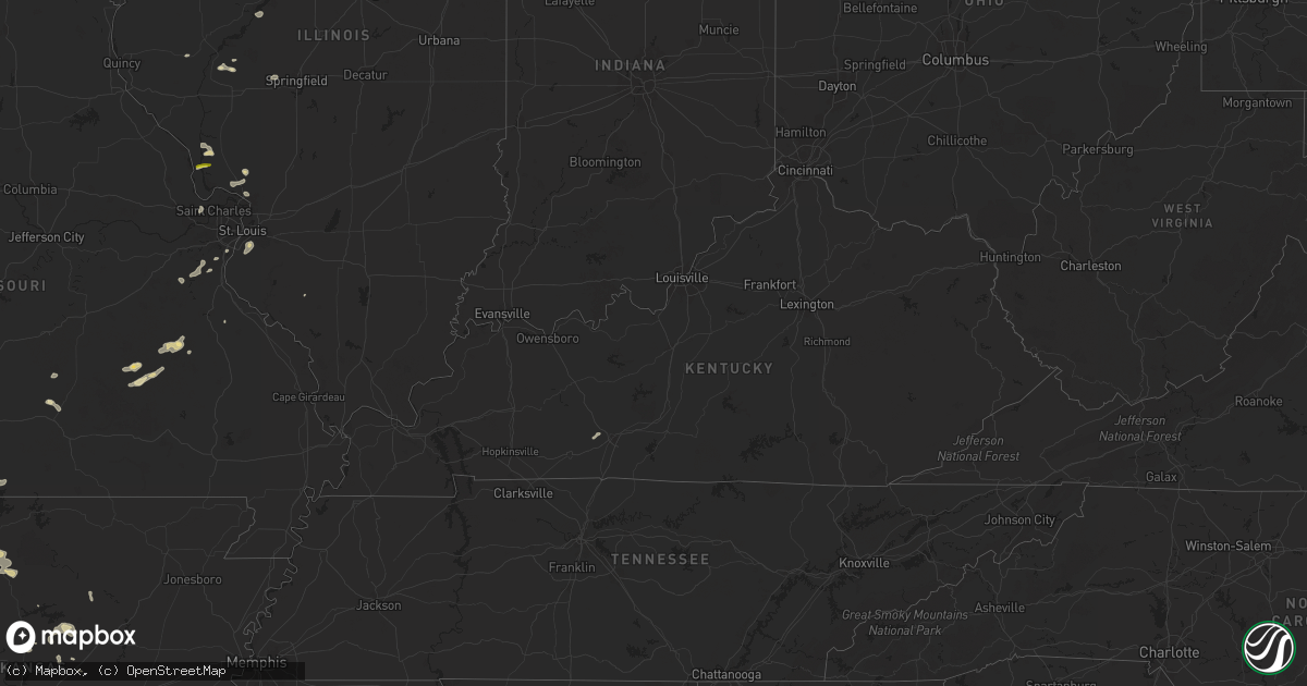 Hail map in Kentucky on May 4, 2024