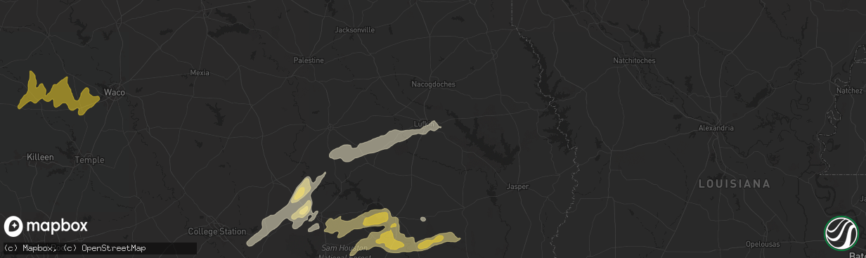 Hail map in Lufkin, TX on May 4, 2024