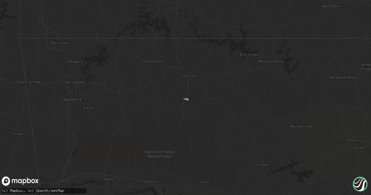 Hail map in Marble Falls, AR on May 4, 2024