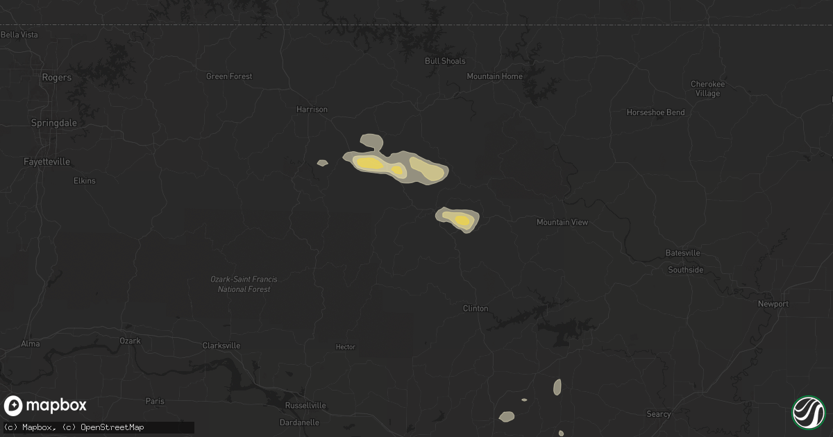 Hail map in Marshall, AR on May 4, 2024