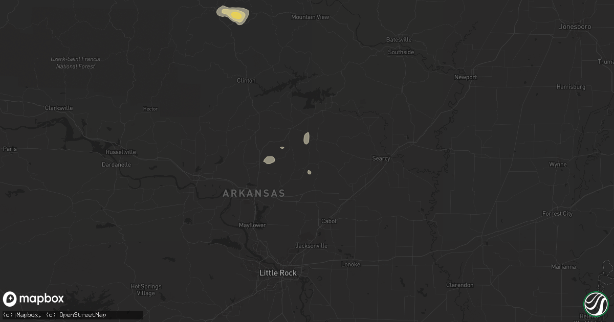 Hail map in Mount Vernon, AR on May 4, 2024