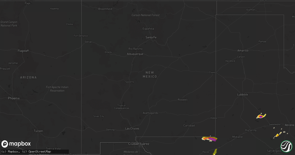 Hail map in New Mexico on May 4, 2024
