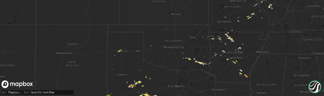 Hail map in Oklahoma on May 4, 2024