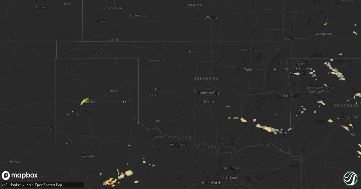 Hail map in Oklahoma on May 4, 2024