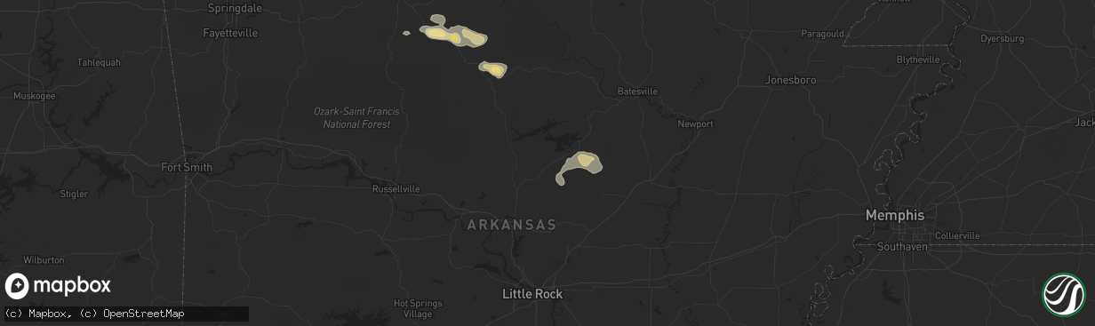 Hail map in Quitman, AR on May 4, 2024