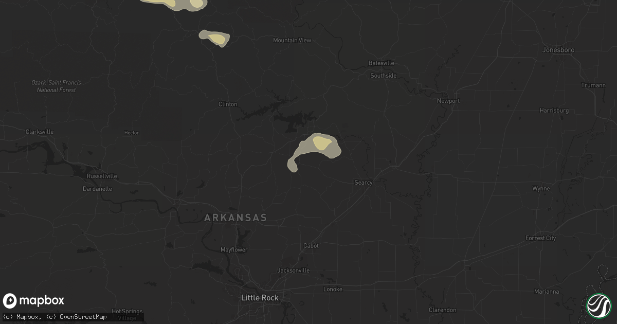 Hail map in Rose Bud, AR on May 4, 2024