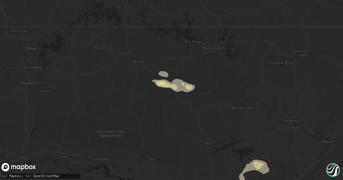 Hail map in Saint Joe, AR on May 4, 2024