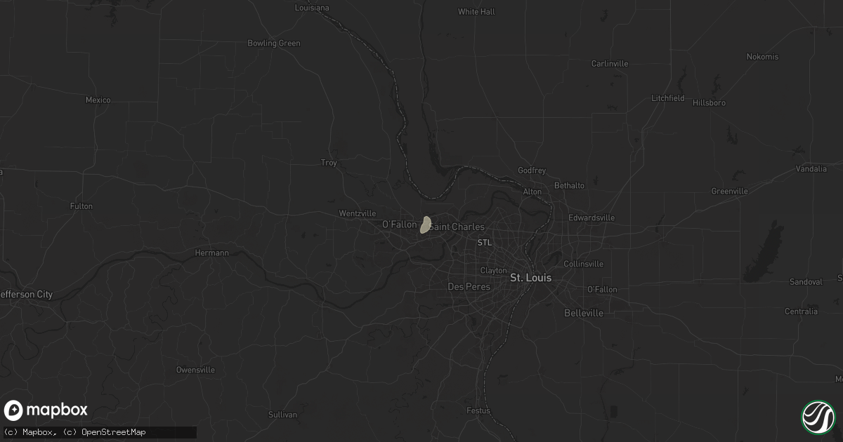 Hail map in Saint Peters, MO on May 4, 2024